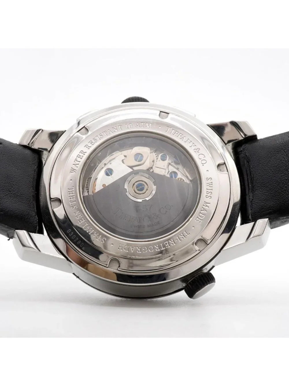 Tiffany & Co Mark Retrograde Silver Skeleton Dial Watch